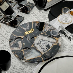 Hot Sale Passover Serving Tray Customized Acrylic Round Marble Plants with Customized Size & Logo - Product Image 1
