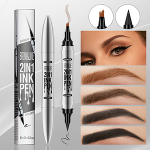 2 in 1 Double Head Eyebrow and <b>Eyeliner</b> Kits Waterproof Sweat-proof 24 Hours Long Lasting Four Forks Water Eyebrow Pencil - Product Image 6