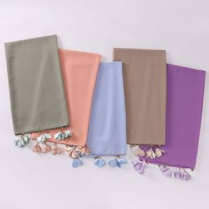 Wholesale Premium Solid Pearl Chiffon Hijab Scarf for Muslim Women Breathable 70x170cm - Product Image 3