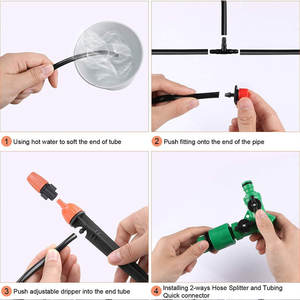 Kit d'irrigation goutte à goutte micro 40m, 8 trous, goutteur à débit réglable, atomiseur de jardin, système de refroidissement par brumisation pour tuyau 4/7mm - Product Image 3