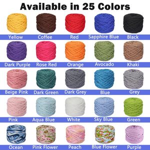 Fil de coton épais pour DIY, idéal pour le remplissage de boules, le tricot et le crochet faits main, avec motif teint et âme creuse - Product Image 6
