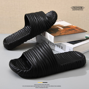 Pantoufles EVA pour hommes, semelle épaisse, respirantes, antidérapantes, pour la maison, sandales d'été pour la plage, marron, blanc, noir, taille 40-45 - Product Image 5