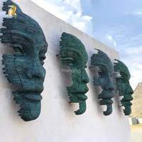 Sculpture murale géante en bronze de visage humain 3D, vente flash RELONG