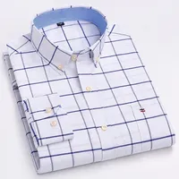 Baru dalam kategori Plus Size 7XL, Kemeja Lengan Panjang 100% Katun Broadcloth untuk Pria, Slim Fit Kasual Musim Semi, Gaya Korea