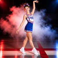 Uniforme de cheerleading personnalisé pour filles, bleu, rouge, blanc, haut sans manches à col en V, ensemble jupe, compétition, équipe, vente en gros, fabricant OEM