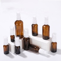 Flacon pulvérisateur en verre avec pompe à pression blanche, bocaux ambrées, 10ml, 20ml, 30ml, 50ml, 100ml, vente en gros, livraison gratuite