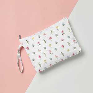 Pochette de maquillage lavable à fermeture éclair avec impression de logo personnalisé promotionnel sacs de maquillage réutilisables en toile de coton avec logo personnel - Product Image 2