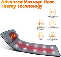 Oreiller de massage corporel complet Shiatsu Phenitech vibrant pour le cou et le dos, avec fonction pétrissante, revêtement en cuir PU et filet, contrôle de la minuterie, garantie 1 an