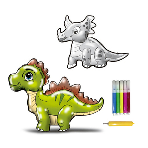 Materiales de Aprendizaje para Niños, Juguete Educativo Temprano, Dinosaurio Caminante con Globo, Set de Dibujo y Pintura, Juguete de Dibujo para Bebés con Rotuladores de Colores - Product Image 1