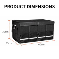 Organisateur de coffre de voiture multifonctionnel de haute qualité en polyester Oxford, pliable, avec 1 à 3 compartiments