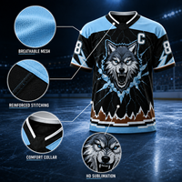 Jersey de Hockey sobre Hielo Personalizado Profesional, Sublimación Completa, Anti-decoloración, Transpirable, de Secado Rápido, Uniforme de Equipo, Logotipo, Número, Nombre, Premium