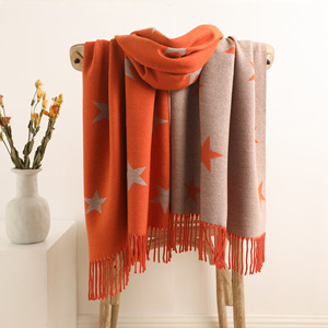 Hete Verkoop Herfst Winter Unisex Ster Deken Sjaals Custom Ontwerpen Zacht Warm Lang Kasjmier Dames Dikke Winter Lange Sjaal - Product Image 4