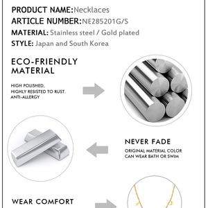 Collier délicat en acier inoxydable plaqué or PVD 18 carats avec pendentifs lune, étoile et éclair, bijou anti-ternissement pour femme - Product Image 6