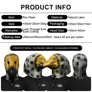 Masque de tête d'animal en latex Big <span class=keywords><strong>Roc</strong></span> personnalisable pour fête d'Halloween, costume de cosplay amusant et mignon, jouet de déguisement - Product Image 2