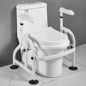 Barre d'appui de sécurité pour toilettes avec pieds à ventouse pour personnes âgées, aide à la salle de bain - Product Image 1