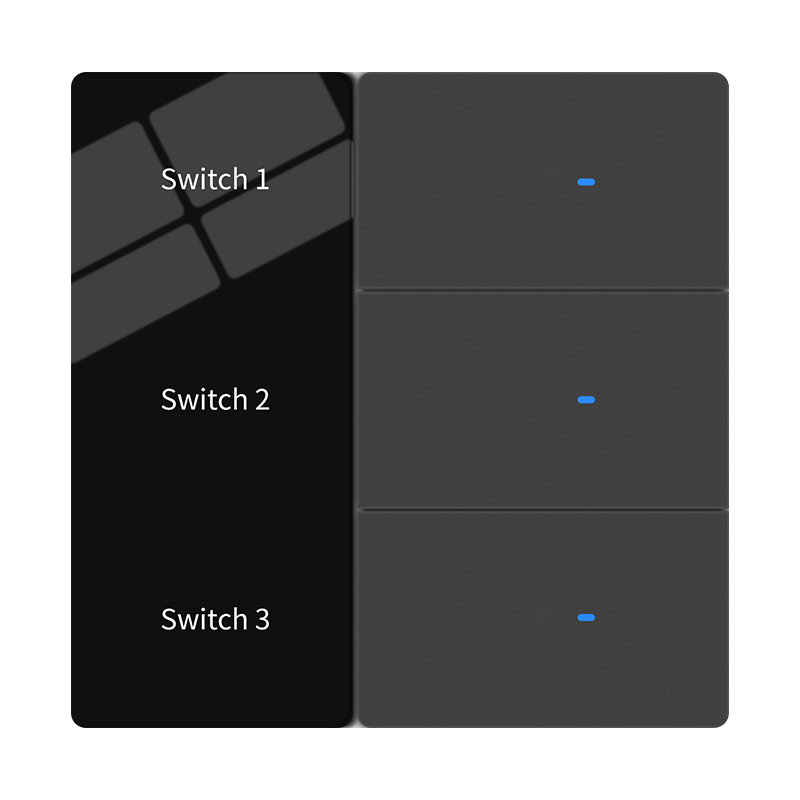Interruptor de pantalla LED de 3 módulos - Gris