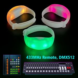 Pulsera LED Intermitente DMX 2026, Nuevo Modelo en Oferta, con Logotipo Personalizado, 15 Colores, Control Remoto de 433Mhz para Conciertos y Fiestas - Product Image 1