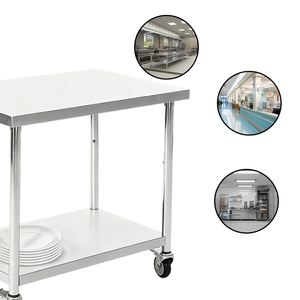 โรงงานซานตงจำหน่ายโดยตรง รถเข็นสแตนเลส 201 ล้อเงียบ รับน้ำหนักมาก สำหรับร้านอาหาร โต๊ะทำงานสแตนเลส - Product Image 2