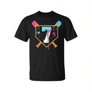 T-shirt Baseball 7th Birthday Ice Cream Drip per bambino di 7 anni - Product Image 2