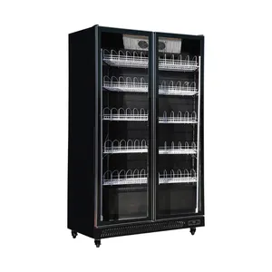 Double 2 Door Bar Fridge Freezer Glass Commercial Supermarket Refrigerator Sorganizer Beer Metal Wine Fridge Dual Zone Magnet