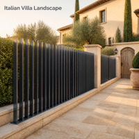Clôture en aluminium à lames verticales pour villas italiennes élégantes, systèmes de sécurité et d'intimité, fabrication sur mesure