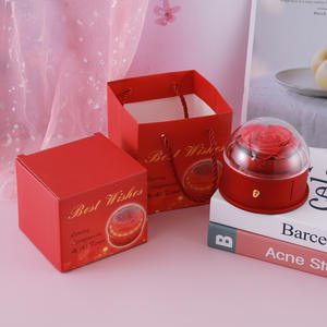 Caja de Regalo Rectangular de Papel con Diseño de Rosa y Linterna para el Día de San Valentín, para Guardar Anillos, Collares y Pendientes - Product Image 6