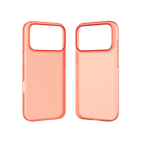 Coque Twins pour iPhone 17 Pro Max Air, ultra-fine 0,5 mm, antichoc, anti-jaunissement, anti-rayures, design minimaliste orange vif