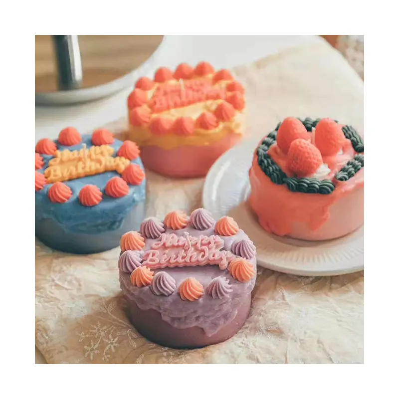 수제 간장 왁스 현실적인 음식 촛불 귀여운 케이크 모양 촛불 장식 선물