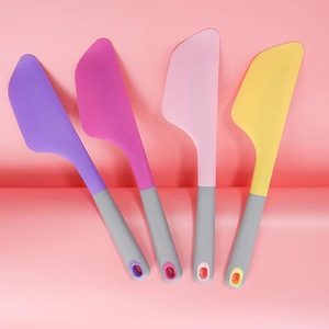 <b>Silicone</b> Spatula Set Large Size Heat Resistant <b>Baking</b> Cake Tool Dishwasher Safe Pink Purple Yellow Red - Product Image 1