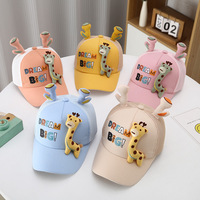 Casquettes Girafe Adorables pour Enfants – Casquette de Baseball Brodé Motif Animal Dessin Animé 6 Panneaux Haute Qualité pour Filles et Garçons