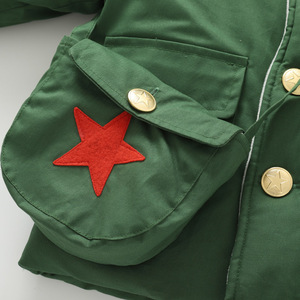 Ensemble de 4 pièces pour garçons, tenue d'hiver chaude, vert armée, style chinois, <span class=keywords><strong>manteau</strong></span> matelassé épais, ensemble de vêtements décontractés chauds et complets - Product Image 4
