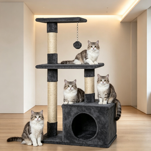 Árbol para Gatos Plegable <span class=keywords><strong>de</strong></span> Lujo Clásico, Casa para Gatos, Mueble <span class=keywords><strong>de</strong></span> Interior, Torre Multinivel con Postes Rascadores, Venta al por Mayor, Fabricación OEM Personalizada - Product Image 3