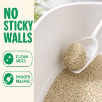 Litière pour chat en tapioca à granulométrie fine, taille de particules uniforme, agglomération rapide, sans craquelures, sans poussière, écologique, sable pour chat