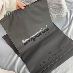 Custom Print Zip <strong>Seal</strong> Black Frosted Zipper <strong>Bag</strong> for Clothing Matte Slider Plastic Packaging <strong>Bags</strong> for Garment T Shirt Ziplock <strong>Bag</strong> - Product Image 3