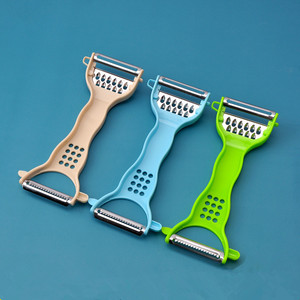 Gadgets de cocina para el hogar innovador manual de plástico de doble cara <span class=keywords><strong>5</strong></span> <span class=keywords><strong>en</strong></span> <span class=keywords><strong>1</strong></span> <span class=keywords><strong>pelador</strong></span> de ajo de frutas y verduras multifuncional - Product Image 2