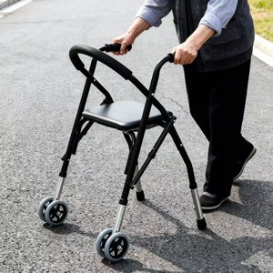 Rising <b>Walker</b> Rollator With Seat And Wheels For Mobility Assistance Black <b>Folding</b> Design - Product Image 4