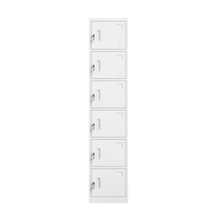 Casier métallique à 6 niveaux, armoire en acier verrouillable à 6 portes, casier vertical multi-compartiments pour personnel, salle de sport, école, dortoir