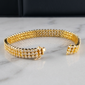 Elegante Brazalete de Plata de Ley 925 con Diamantes de Laboratorio Redondos, Color E-F, Claridad VVS VS - Product Image 2