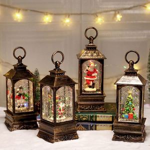 Christmas <b>LED</b> Light Water-Filled Wind Lantern Glowing Snowman Ornament for Home Decoration - Product Image 1