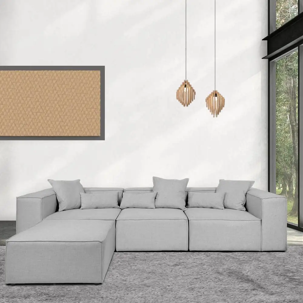 Derniers meubles de salon au design moderne italien Canapé d'angle modulaire en forme de L avec revêtement en tissu