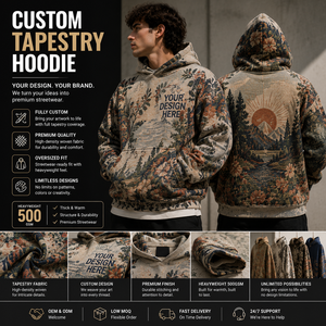 Sudadera con Capucha Personalizada de 500GSM, Tejido Jacquard, Oversize, Estilo Urbano, Fabricante de Marca Privada - Product Image 1
