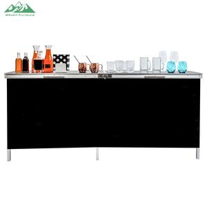 Meja Lipat Logam Portabel 2 Tingkat Wayon dengan Rak Penyimpanan & Tas Pembawa untuk Pesta Kebun, BBQ, dan Berkemah - Product Image 3