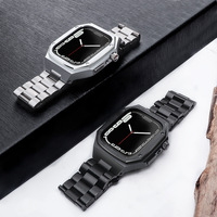 Boîtier de montre en option multicolore Accessoires de montre modifiés Bracelet en caoutchouc Boîtier métallique pour iWatch