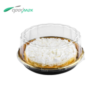 Boîte à gâteau en plastique PET transparent personnalisée de 10 pouces pour anniversaire, mariage, fromage, dessert, emballage de luxe jetable pour aliments