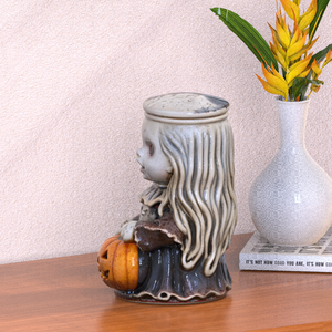 Conteneur en céramique sur mesure en gros, design effrayant, rime d'enfants d'horreur, poupée effrayante portant une lanterne en forme de citrouille, figurines, pots de rangement - Product Image 5
