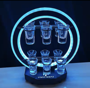 2025 New Arrival biểu tượng tùy chỉnh vòng kim loại có thể sạc lại thép không gỉ Led Shot Khay kính - Product Image 5