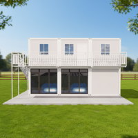 Villa Moderne de Luxe Préfabriquée Extensible à 2 Étages en Conteneur, 2-3 Chambres, Étanche, Écologique, Appartement, École, Salle de Bain