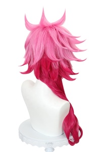 Commercio all'ingrosso Arcane LOL Vi parrucca Cosplay 60cm lungo rosa misto League of Legends parrucca Anime capelli sintetici resistenti al calore Peluca - Product Image 6