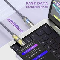 Cable de Datos Tipo C 4 en 1 de Alta Calidad, 240W, TPE Amarillo, Cable USB de Carga Súper Rápida, 1m 1.5m 2m, Venta al Por Mayor de Fábrica