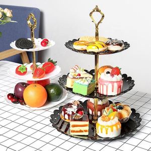 Custom Logo Acceptable 3-Tier <b>Plastic</b> Dessert <b>Stand</b> Sale <b>Kitchen</b> <b>Utensils</b> Mini Cake Fruit Candy Display Tower Dishes & Plates - Product Image 5
